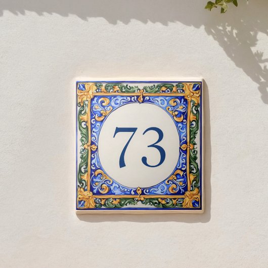 Aangepaste mediterraan majolica-adres tegeltje