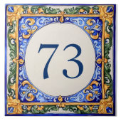 Aangepaste mediterraan majolica-adres tegeltje (Voorkant)