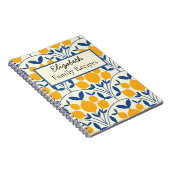 Aangepaste mediterrane citroenen op Blauwe schelp Notitieboek (Rechterzijde)