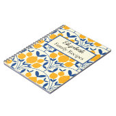 Aangepaste mediterrane citroenen op Blauwe schelp Notitieboek (Linkerzijde)