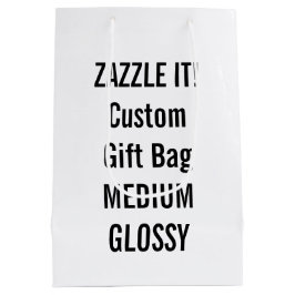 Aangepaste MEDIUM GLOSSY Gift Bag Blank Sjabloon Cadeauzakje
