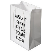 Aangepaste MEDIUM GLOSSY Gift Bag Blank Sjabloon Cadeauzakje (Achterkant Gekanteld)