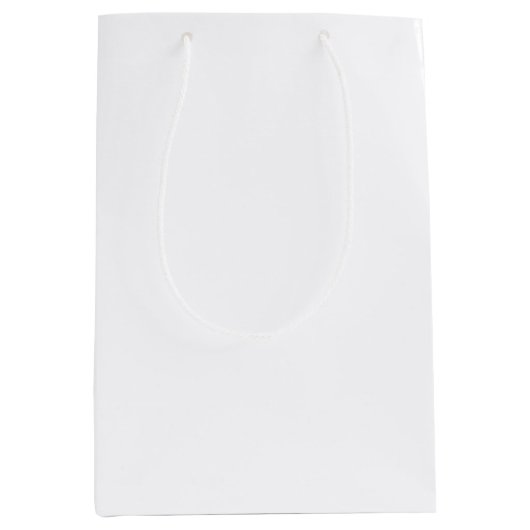 Aangepaste MEDIUM GLOSSY Gift Bag Blank Sjabloon Medium Cadeauzakje (Voorkant)