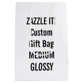Aangepaste MEDIUM GLOSSY Gift Bag Blank Sjabloon Medium Cadeauzakje (Achterkant)