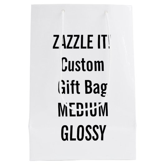 Aangepaste MEDIUM GLOSSY Gift Bag Blank Sjabloon Medium Cadeauzakje (Achterkant)