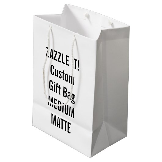 Aangepaste MEDIUM MATTE Gift Bag Blank Sjabloon Medium Cadeauzakje (Achterkant Gekanteld)
