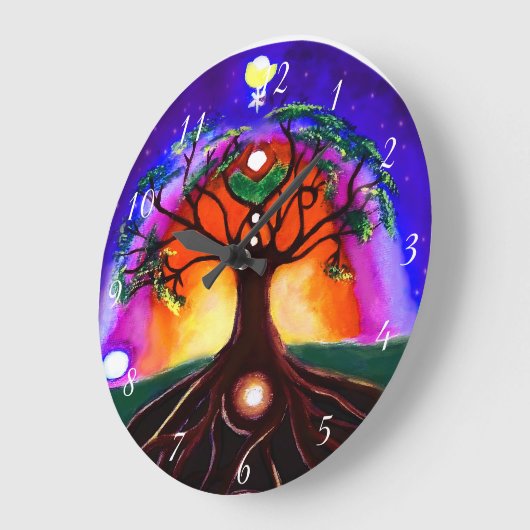 Aangepaste, meerkleurige, beschilderde levensstruc grote klok (Hoek)