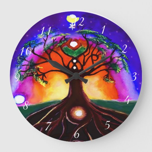 Aangepaste, meerkleurige, beschilderde levensstruc grote klok (Voorkant)