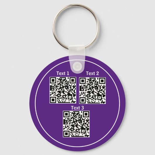 Aangepaste meervoudige Qr-code zwarte minimalistis Sleutelhanger (Voorkant)