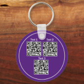 Aangepaste meervoudige Qr-code zwarte minimalistis Sleutelhanger (Voorkant)