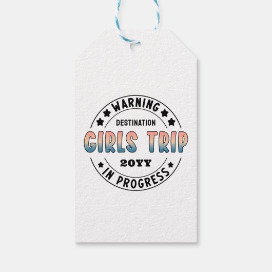 Aangepaste Meidenreis in Uitvoering Gradiënt Grapp Cadeaulabel (Achterkant)