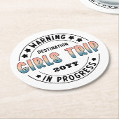 Aangepaste Meidenreis in Uitvoering Gradiënt Grapp Ronde Kartonnen Onderzetter (Gebogen)