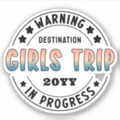 Aangepaste Meidenreis in Uitvoering Gradiënt Grapp Sticker (Voorkant)