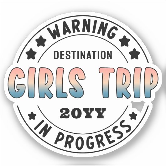 Aangepaste Meidenreis in Uitvoering Verlopen Grapp Sticker (Voorkant)