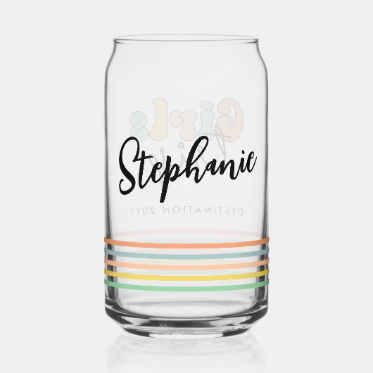 Aangepaste meidenreis | Vakantie van het weekend v Blikvorm Glas (Achterkant)