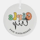 Aangepaste meidenreis | Vakantie van het weekend v Glas Ornament (Achterkant)