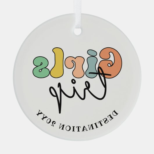 Aangepaste meidenreis | Vakantie van het weekend v Glas Ornament (Achterkant)