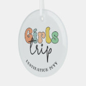 Aangepaste meidenreis | Vakantie van het weekend v Glas Ornament (Voorkant links)