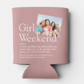 Aangepaste Meidenweekend Definitie Stof Roze Foto Blikjeskoeler (Achterkant)