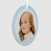 Aangepaste Meisje Foto op Lichtblauw Ornament (voorkant)