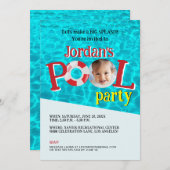 Aangepaste Meisje Foto Verjaardag Zwembadfeest Kaart (Voorkant / Achterkant)