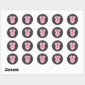 Aangepaste Meisje Roze Chalkboard Baby shower Sjab Ronde Sticker (Vel)