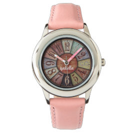 Aangepaste Meisjes Naam Glitter Strap Kinder Horlo Horloge