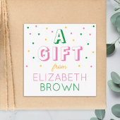 Aangepaste meisjes Preppy een cadeau van Informatiekaartje