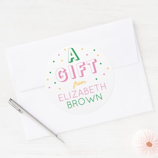 Aangepaste Meisjes Preppy Verjaardag Stickers (Envelop)