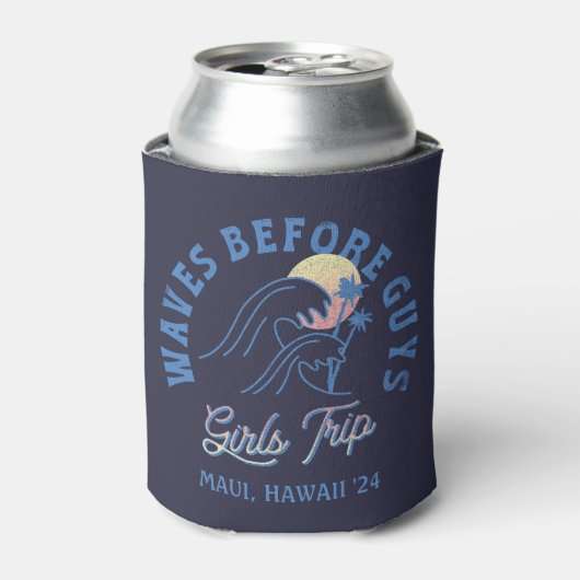 Aangepaste Meisjes Reis Bestemming Zomer Strand Gr Blikjeskoeler (Blikje Voorkant)