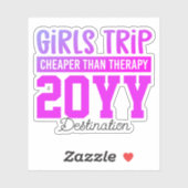 Aangepaste meisjes reis goedkoper dan therapie Omb Sticker (Vel)