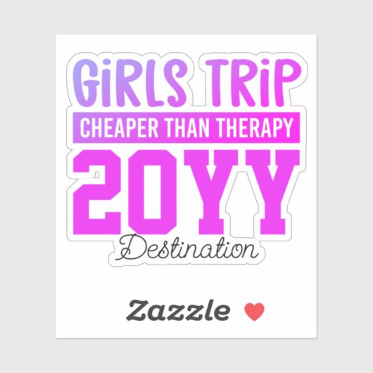 Aangepaste meisjes reis goedkoper dan therapie Omb Sticker (Vel)