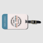 Aangepaste meisjes reis in voortgang Gradiënt Grap Bagagelabel (Voorkant (horizontaal))