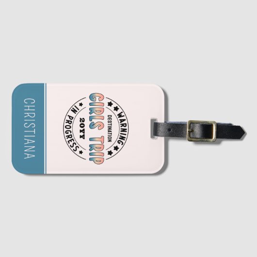 Aangepaste meisjes reis in voortgang Gradiënt Grap Bagagelabel (Voorkant (horizontaal))