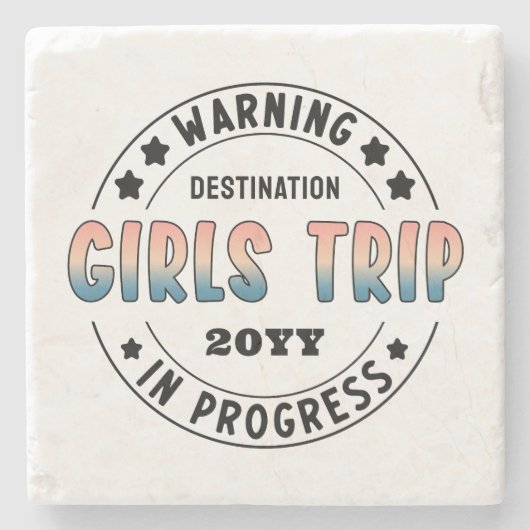 Aangepaste meisjes reis in voortgang Gradiënt Grap Stenen Onderzetter (Voorkant)