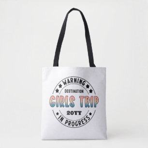 Aangepaste meisjes reis in voortgang Gradiënt Grap Tote Bag