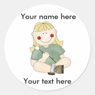 AANGEPASTE MEISJES RONDE STICKER