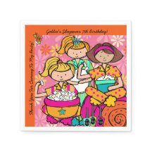 Aangepaste Meisjes Slumber Party Verjaardag Papier