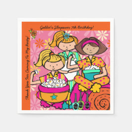 Aangepaste Meisjes Slumber Party Verjaardag Papier Servetten