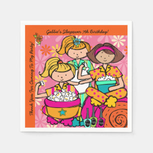 Aangepaste Meisjes Slumber Party Verjaardag Papier Servetten
