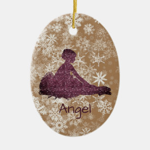 Aangepaste Meisjes Sneeuwvlokken Ballerina Dance Keramisch Ornament