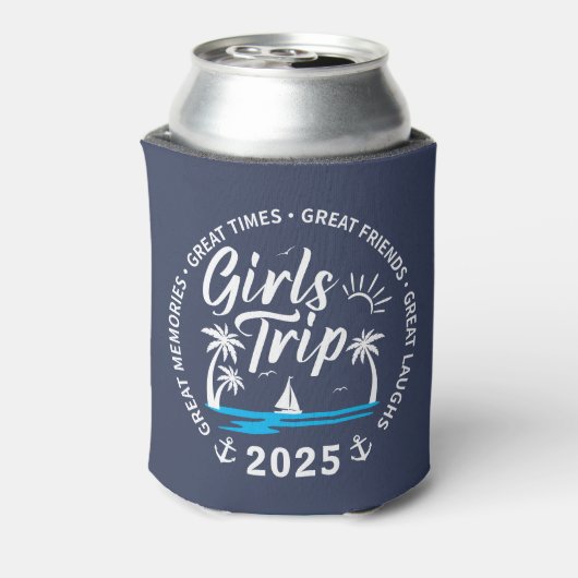 Aangepaste Meisjes Trip Groep Matching Beach Vakan Blikjeskoeler (Blikje Achterkant)