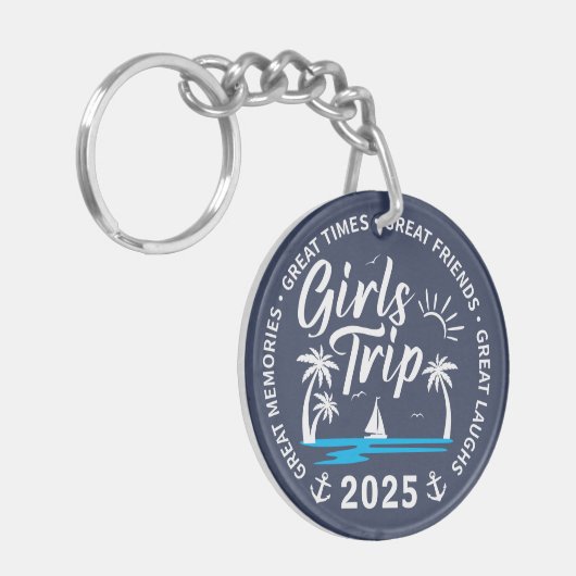 Aangepaste Meisjes Trip Groep Matching Beach Vakan Sleutelhanger (Voorkant Links)