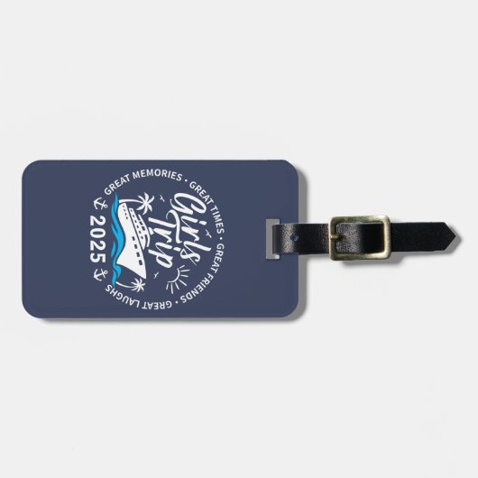 Aangepaste Meisjes Trip Groep Matching Cruise Vaka Bagagelabel (Voorkant horizontaal)