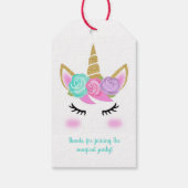 Aangepaste meisjes verjaardag met eenhoorn cadeaulabel (Achterkant)
