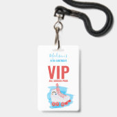 Aangepaste meisjes verjaardagsfeestje rollerbladen badge (Voorzijde met lanyard)