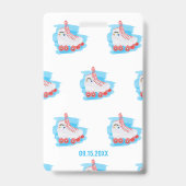 Aangepaste meisjes verjaardagsfeestje rollerbladen badge (Achterkant)