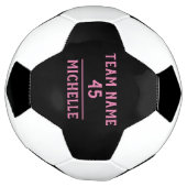 Aangepaste meisjes voetbal roze zwart naam nummer (Gedraaid)