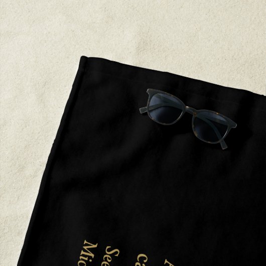 Aangepaste meisjes Weekend Definitie Zwart en Goud Strandlaken (In situ)