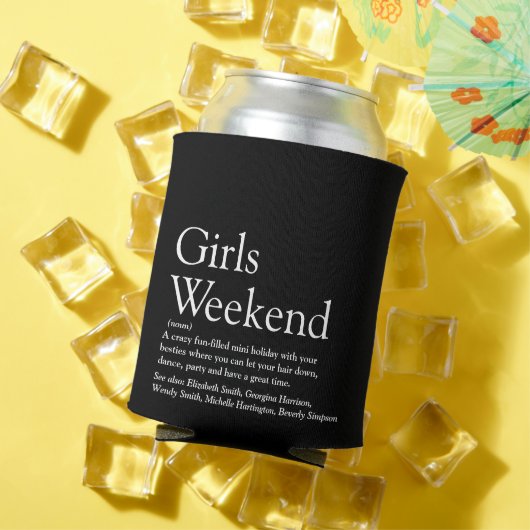 Aangepaste meisjes Weekend Definitie Zwart-wit Blikjeskoeler (Insitu Zomer)